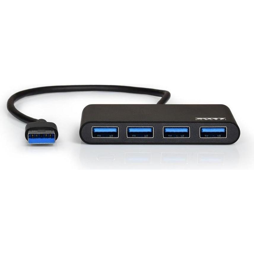 Thumbnail - Port Designs USB 3.0 Hub (USB-A, 4 Ports), Dockingstation + USB Hub, Schwarz