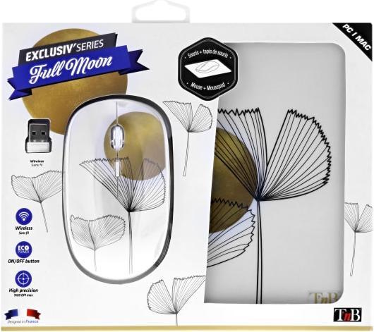 Image du produit T'nB Ensemble Tapis - Souris sans fil Exclusiv' Full Moon (Blanc) (Sans fil)