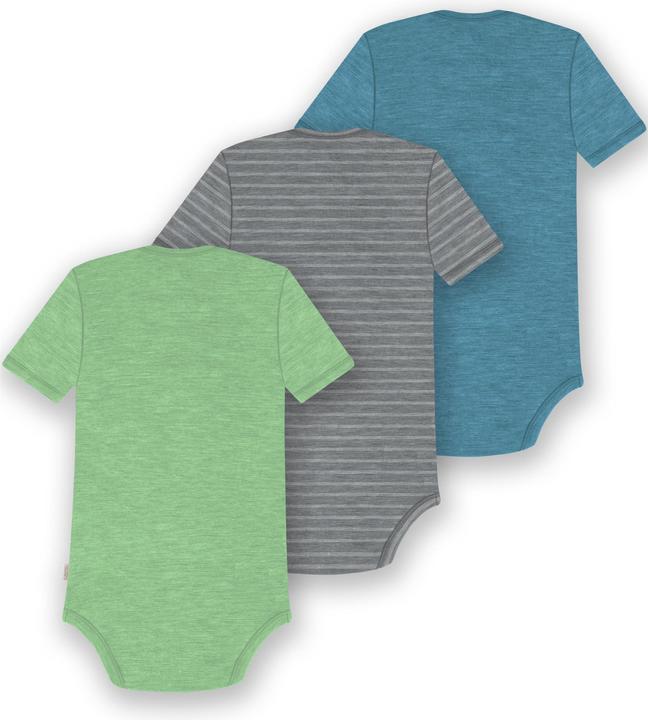 Produktbild Normani 3er Set Baby Merino Body Kurzarm „Tauranga" - 9299 (62)
