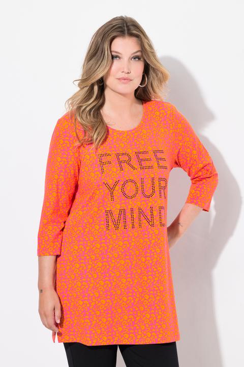 Produktbild Miamoda Longshirt, Leomuster, Glitzer-Statement, 3/4-Ärmel (44)