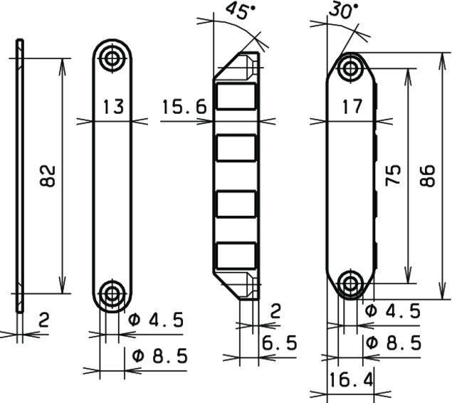 Image du produit Loqueteau magnétique moulé sous pression avec plaque de montage (1 pcs)