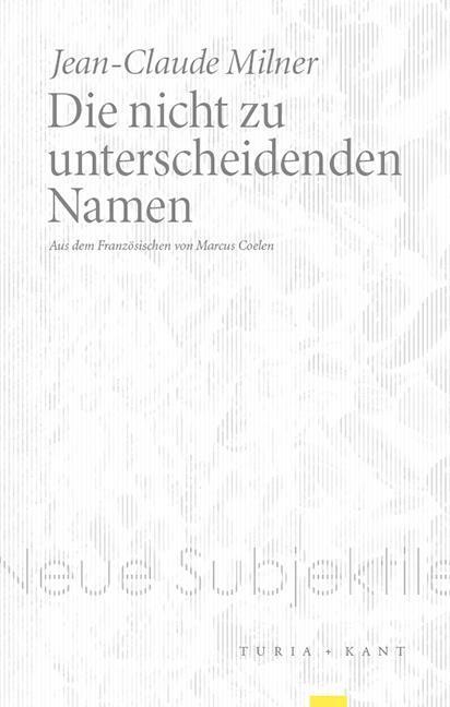 Produktbild Die nicht zu unterscheidenden Namen (Deutsch, Jean-Claude Milner, 2013)