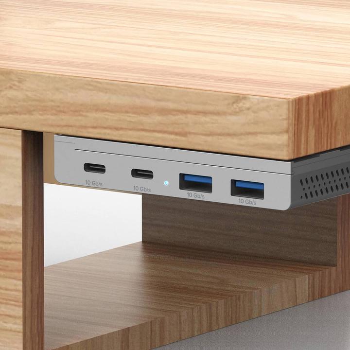 Image du produit InLine ® 4-Port Magnetic USB Hub, 2x USB-C, 2x USB-A, 10Gb/s, Aluminiumgehäuse (USB-C, 4 ports)