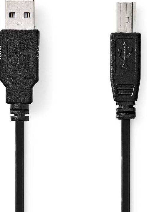 Produktbild Nedis USB-Kabel | USB 2.0 | USB-A Stecker | USB-B Stecker | 10 W | 480 Mbps | Vernickelt | 1.00 m | (1 m, USB 2.0, 10 W)