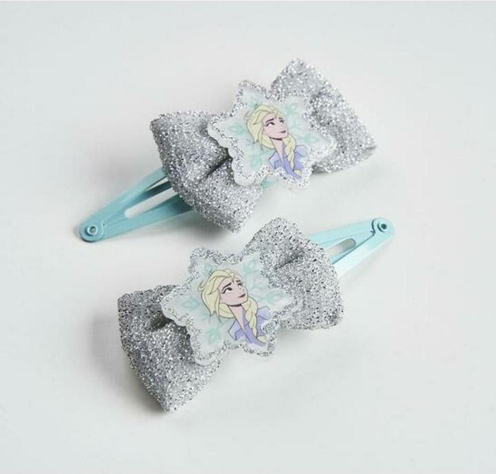 Actual product image Cerda Hair clips Frozen silver coloured blue bow 2 pieces (2 pcs.)