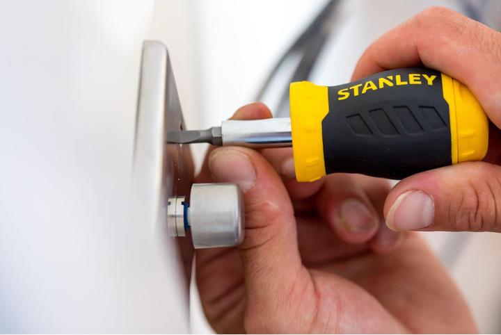 Actual product image Stanley Bit screwdriver short+6 bits (Phillipps cross recess (PH), Port)