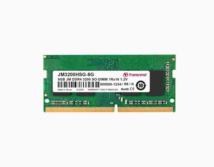 Immagine prodotto Transcend Modulo di memoria per computer portatile 8 DDR4 3200MHz (1 x 8GB, 3200 MHz, DDR4-RAM, SO-DIMM)