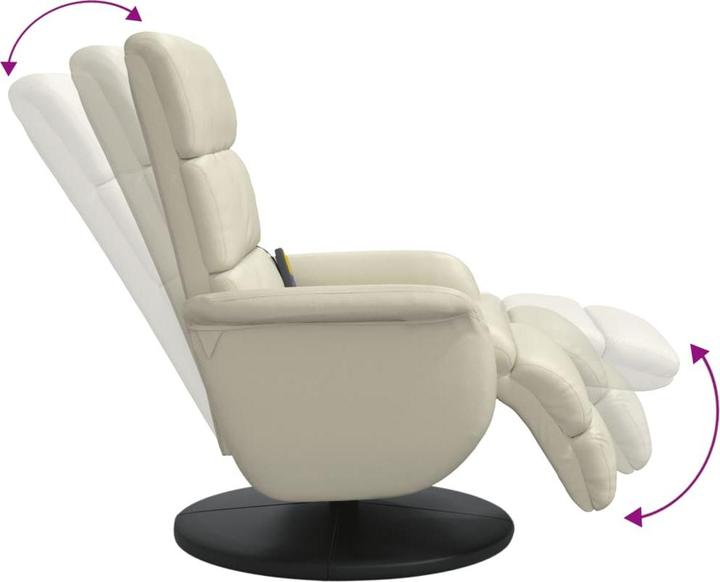 Produktbild vidaXL Massagesessel mit Fussteil Creme Kunstleder,Farbe