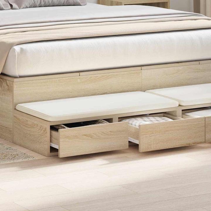Produktbild VidaXL Bettkommode Sonoma Eiche 140x36,5x16,5 cm Holzwerkstoff