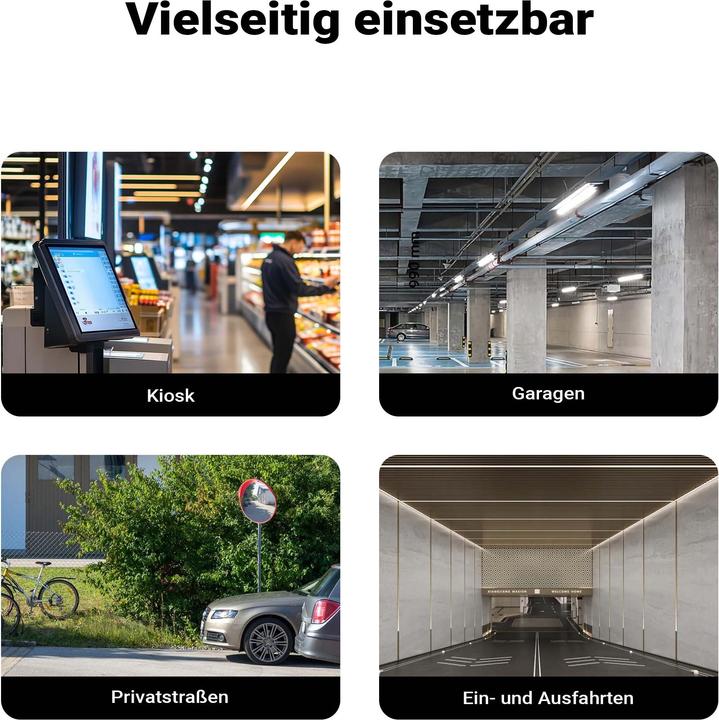 Actual product image Wiltec Verkehrsspiegel 30cm Konvexspiegel Schutzhaube Orange Sicherheitsspiegel (1 x 30 cm)