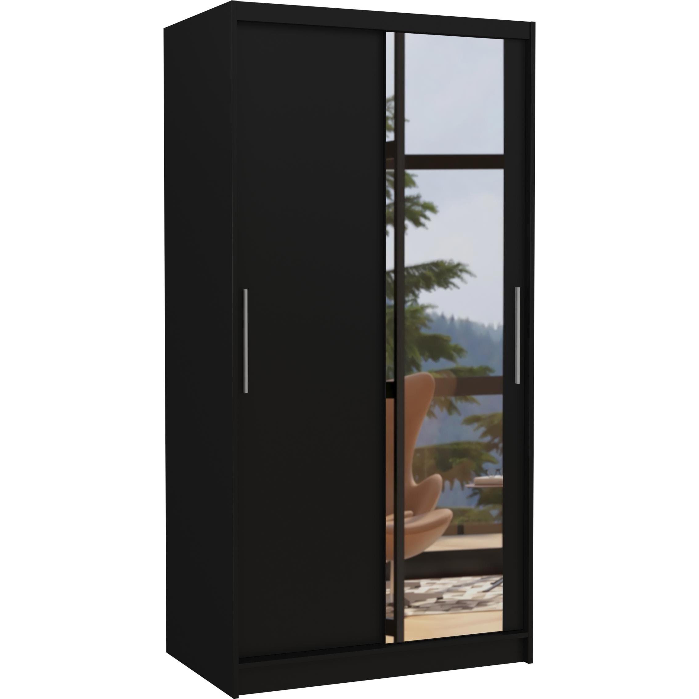 ADRK Furniture, Kleiderschrank, Verspiegelter Schiebeschrank BAROS 100