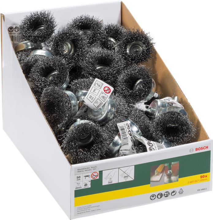 Actual product image Bosch Zubehör Cup brush for drilling machines, crimped wire, 50 x 6 mm