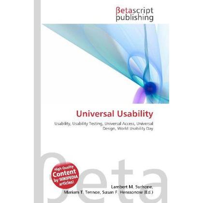 Thumbnail - Universal Usability, Fachbücher von Lambert M. Surhone, Miriam T. Timpledon, Susan F. Marseken