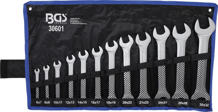 Produktbild BGS Doppel-Maulschlüssel-Satz SW 6 - 32 mm 12-tlg. (32 mm, 18 mm, 11 mm, 12 mm, 20 mm, 19 mm, 27 mm, 15 mm, 13 mm, 25 mm, 6 mm, 21 mm, 7 mm, 14 mm, 29 mm, 8 mm, 10  mm, 30 mm, 23 mm, 26 mm, 22 mm, 17 mm, 28 mm, 9 mm, 16 mm, 24 mm, 31 mm)