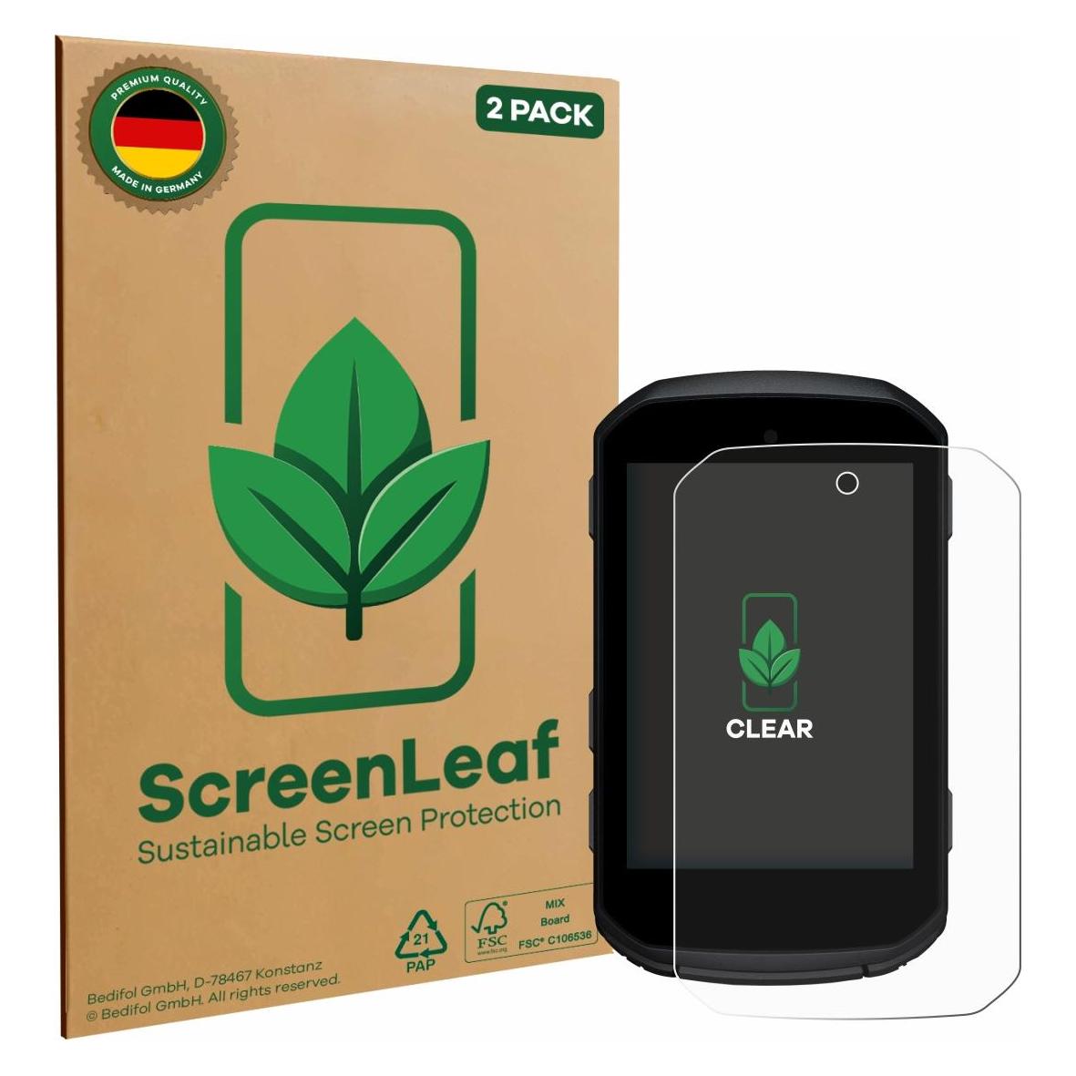 ScreenLeaf Schutzfolie Für Garmin Edge 850 Nachhaltiger Displayschutz Display Schutz Folie Klar Transparent, Schutzfolie