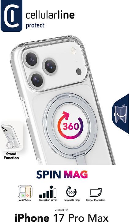 Actual product image Cellularline SPIN MAG MagSafe Case (Apple iPhone 17 Pro Max)