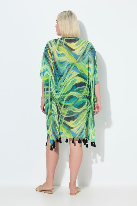 Produktbild Ulla Popken Chiffon-Tunika, Wellen, Oversized, V-Ausschnitt, Halbarm (42, 44, 46, 48)