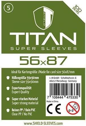 Produktbild Shield Sleeves 1024470 - Titan - 100 Super Sleeves für Kartengrösse 56 x 87 mm