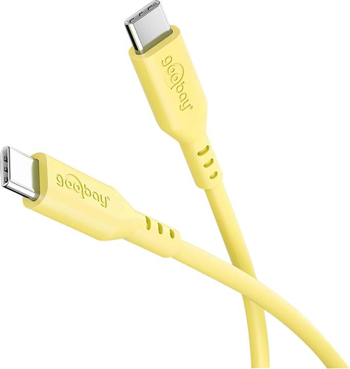Produktbild Goobay USB-C-Silikonkabel, 1,5 m, gelb (1.50 m, USB 2.0, 60 W)