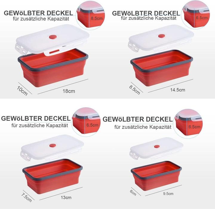 Energie-Label König Design Gefrier Dosen Lebensmittel Vorrats Behälter Frischhaltedosen Deckel Faltbar (0.50 l)