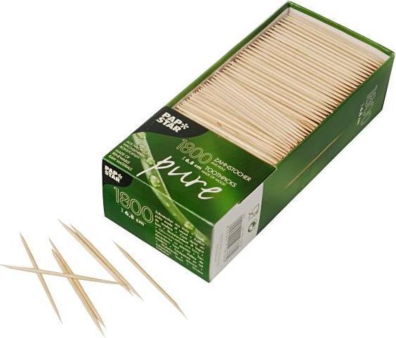 Produktbild Papstar Zahnstocher Pure 1800 Stück, Hellbraun (1800 x)