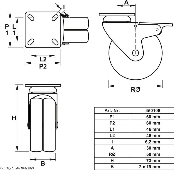 Produktbild Dörner + Helmer Apparatedoppelrollen Set