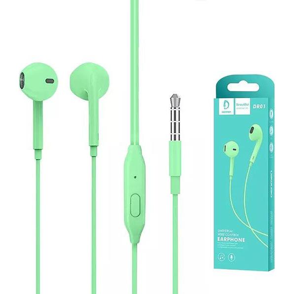 Vega Denmen Universal Jack 3,5 Zoll Grüne In-Ear-Kopfhörer Dr01 (Cablato), Cuffie, Verde