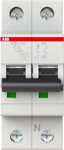 Actual product image ABB S201-C2NA Circuit breaker 2A pro M compact 1-pole+NA