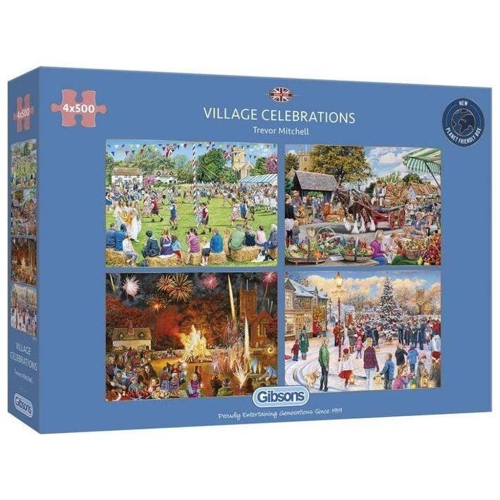 Gibsons G5051 Puzzle 4 x 500 pcs. Village Celebrations (500 Teile)