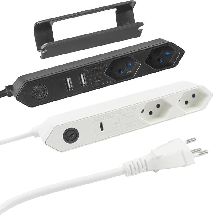 Image du produit Steffen Steba IQ avec fixation par clip (2 x, Type 13, USB-A, 1.50 m)