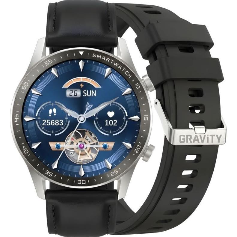 Gravity Smartwatch Srebrny 2 Paski GT10-7, Smartwatch