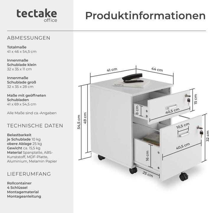 Actual product image tectake Vagur (40 x 46 x 54.5 cm)