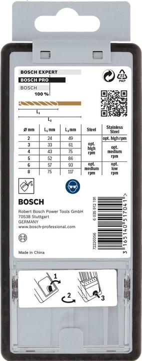 Productafbeelding Bosch Professional Zubehör HSS metalen draaiboorset (Ø2-8mm)