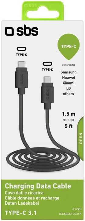 Actual product image SBS Data and charging cable with Type-C 3.1 Connectors (1.50 m, USB 3.2 Gen 1)