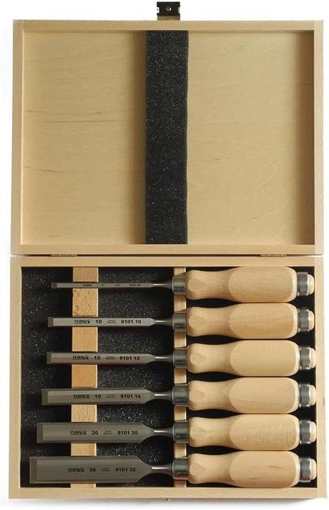 Narex Chisel set with Wooden handles in Wooden case, 6 pieces (6 mm)