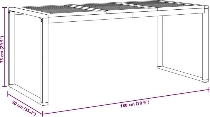 Produktbild vidaXL Gartentisch (180 x 90 x 75 cm)