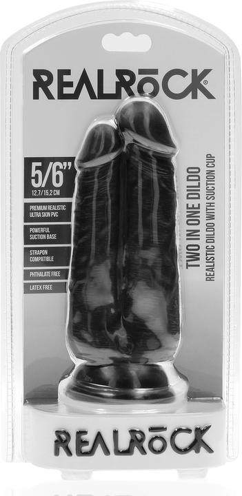 Produktbild RealRock Two in One Dildo 5/6 - 12,7/15,2 cm - Black