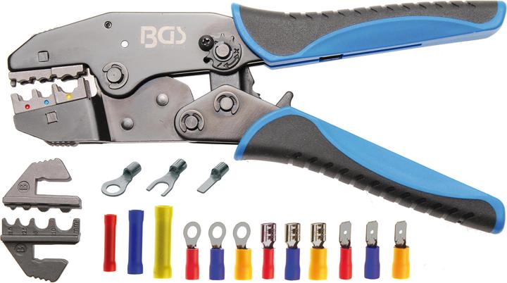 Produktbild BGS Crimpzange mit Ratschenfunktion auswechselbare Pressprofileinsätze