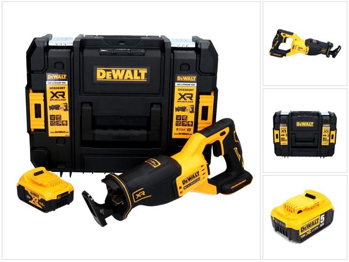 Image du produit DeWalt DCS 382 NT Scie réversible sans fil Scie sabre 18 V Brushless + 1x batterie 5,0 Ah + TSTAK - sans