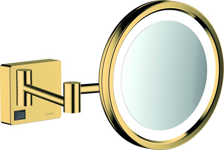 hansgrohe Cosmetic mirror AddStoris, with LED light, polished gold