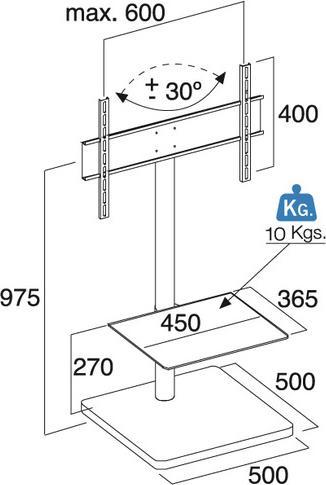 Image du produit PureMounts Pied PM-204 TV Argent (30 kg, 23" - 65")