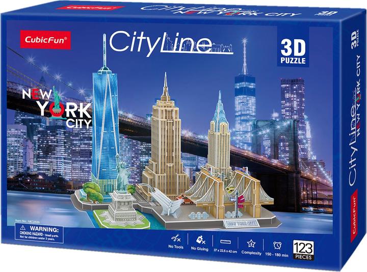 Actual product image Cubicfun Cubic Fun 3d Puzzle City Line New York City (123 pieces)