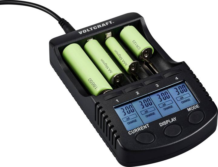 Produktbild Voltcraft Rundzellen-Ladegerät CC-2 (1 Stk., 18650, AA, AAA, CR123A, Ladegerät inkl. Akku)