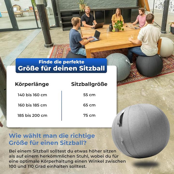 Immagine prodotto Backerz Ergonomischer Sitzball für Büro (65 cm) (65 cm)