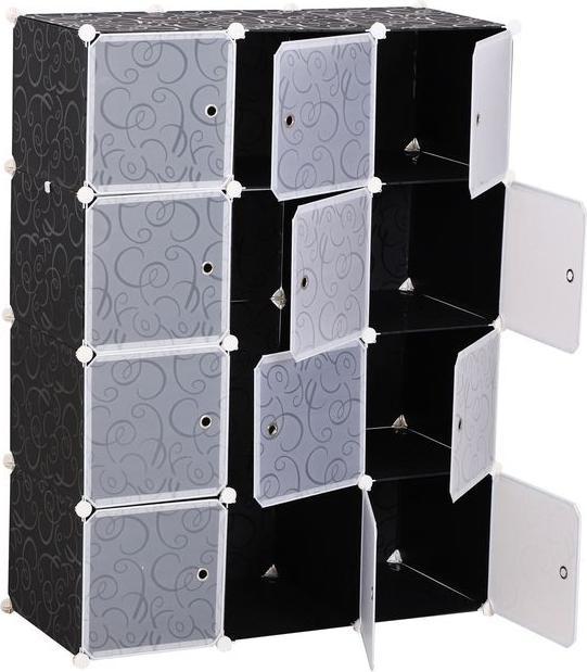 Actual product image Swisshandel24 Wardrobe DIY wardrobe Shelving system Plug-in shelf Cube wardrobe with clothes rail 2 + 6 (111 x 47 x 145 cm)