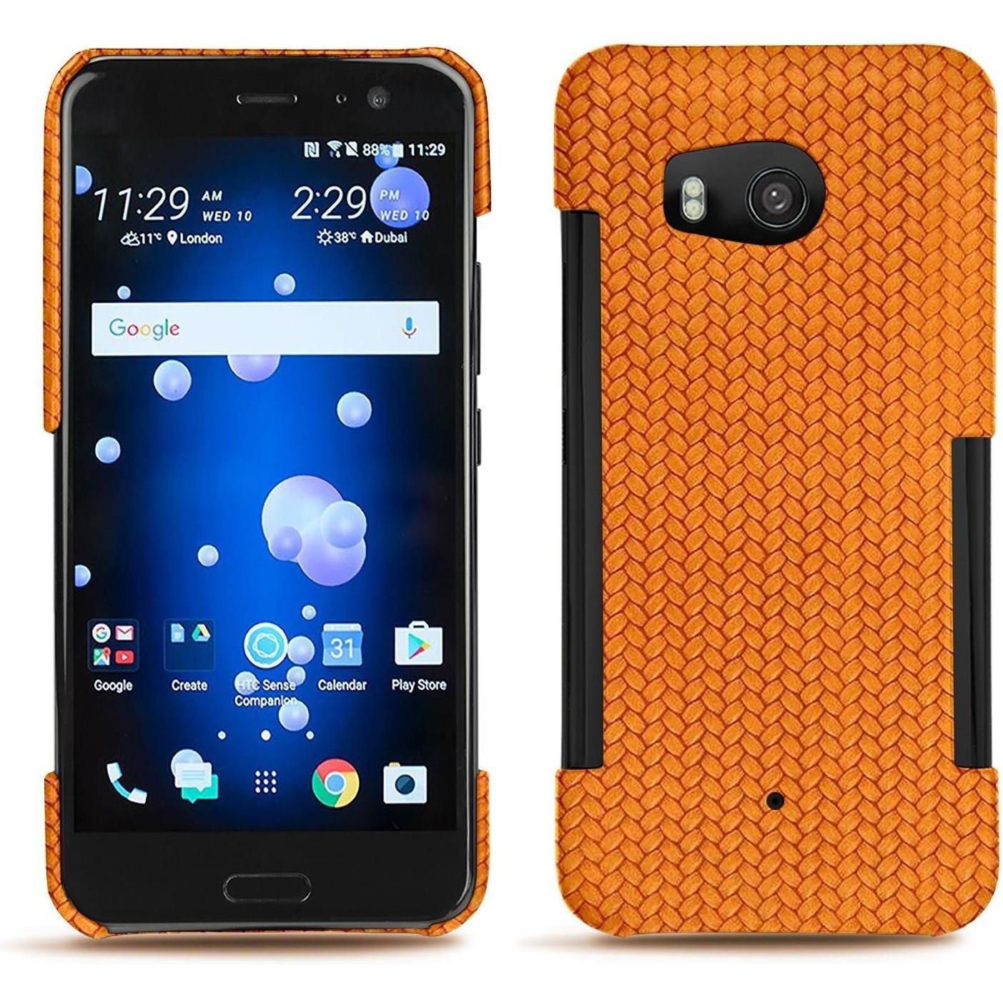 Noreve Lederschutzhülle (HTC U11), Smartphone Hülle, Orange