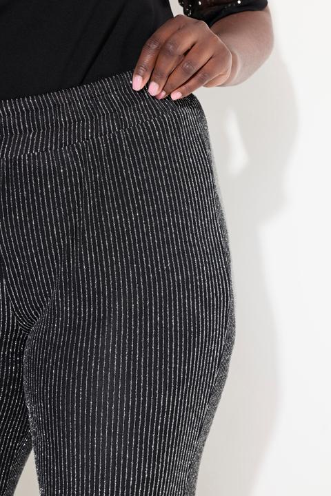 Produktbild Ulla Popken Hose Mary, Glitzerstreifen, weites Bein, Elastikbund (50, 52)