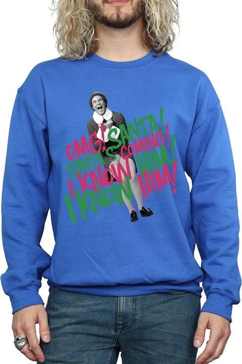 Actual product image Elf Mens Santa's Coming Sweatshirt (L)