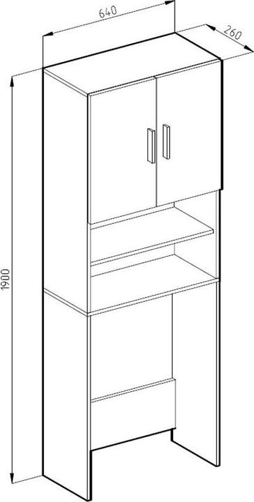 Actual product image Vicco Toilettenschrank (64 x 26 x 190 cm)