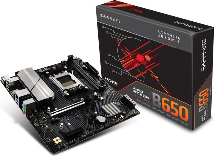 Produktbild Sapphire B650M-E 1xHDMI 1.4 1xDP 1.2 (AM5, AMD B650, mATX)